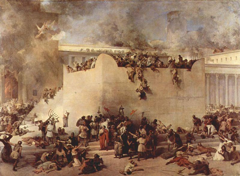Francesco Hayez Destruction of the Temple of Jerusalem Norge oil painting art
